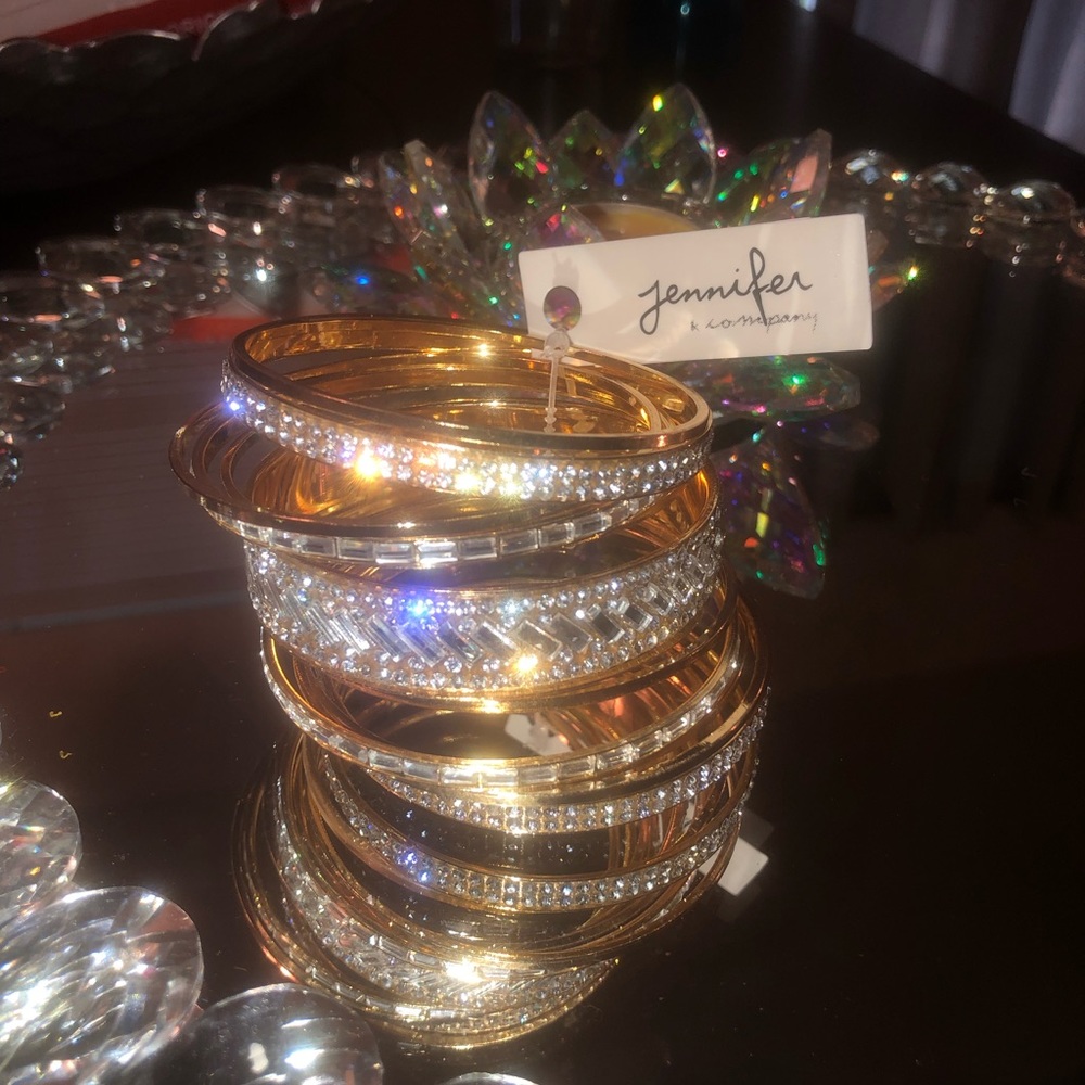 Gold Crystal bracelet set